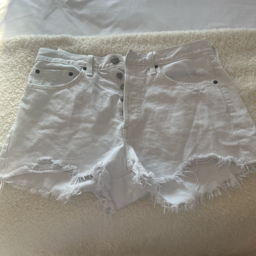 Aritzia Denim Forum White Denim Shorts